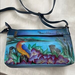 NWOT Anuschka Multicolor Hand-Painted Crossbody Bag